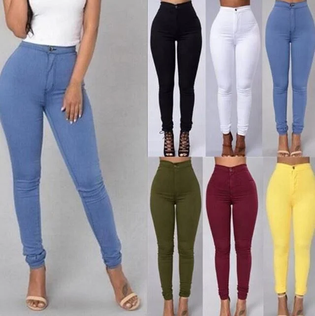 High quality Summer Women Pants Jeans Plus size S-3XL Candy Colored Skinny Leggings Stretch Pencil Pants Female Made in China