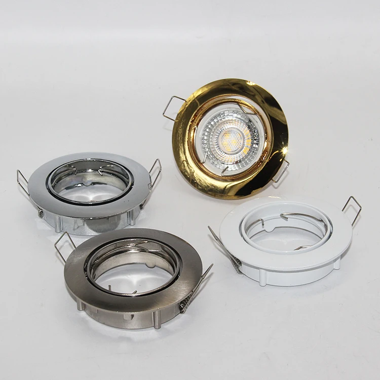 Aluminum GU10 zinc MR16 lamp holder G5.3 down light steel movable LED spot light frame white black spotlight housing