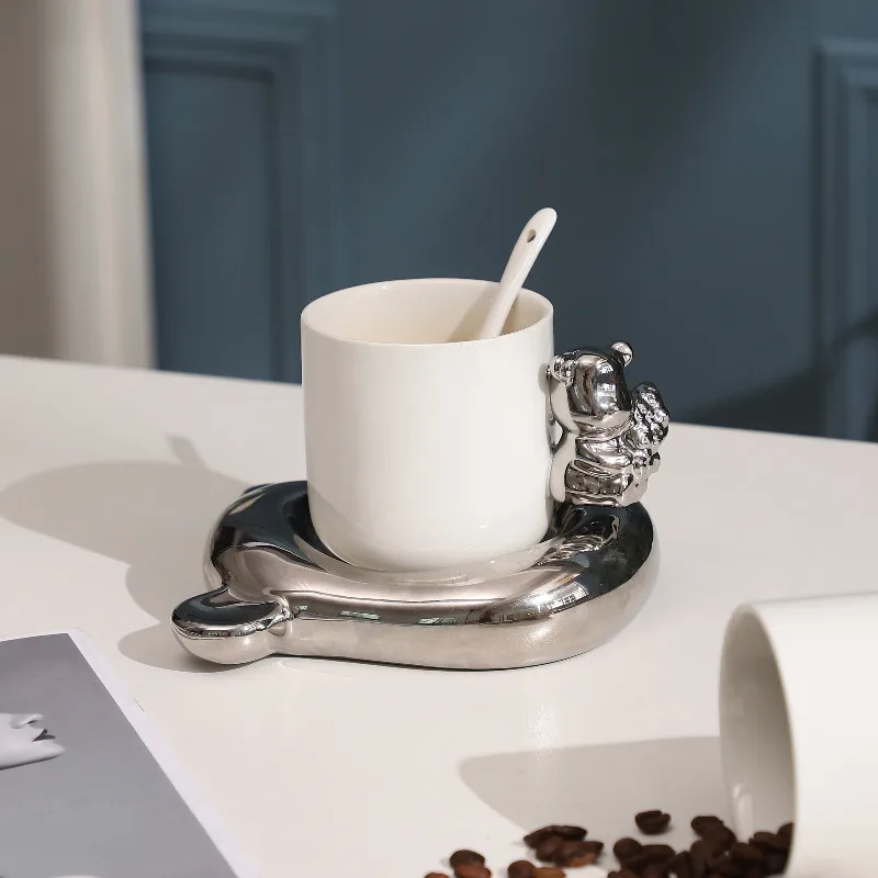 300ml Bear Design Ceramic Coffee Mugs Coffee Water Cup Tea Mug Gift Set