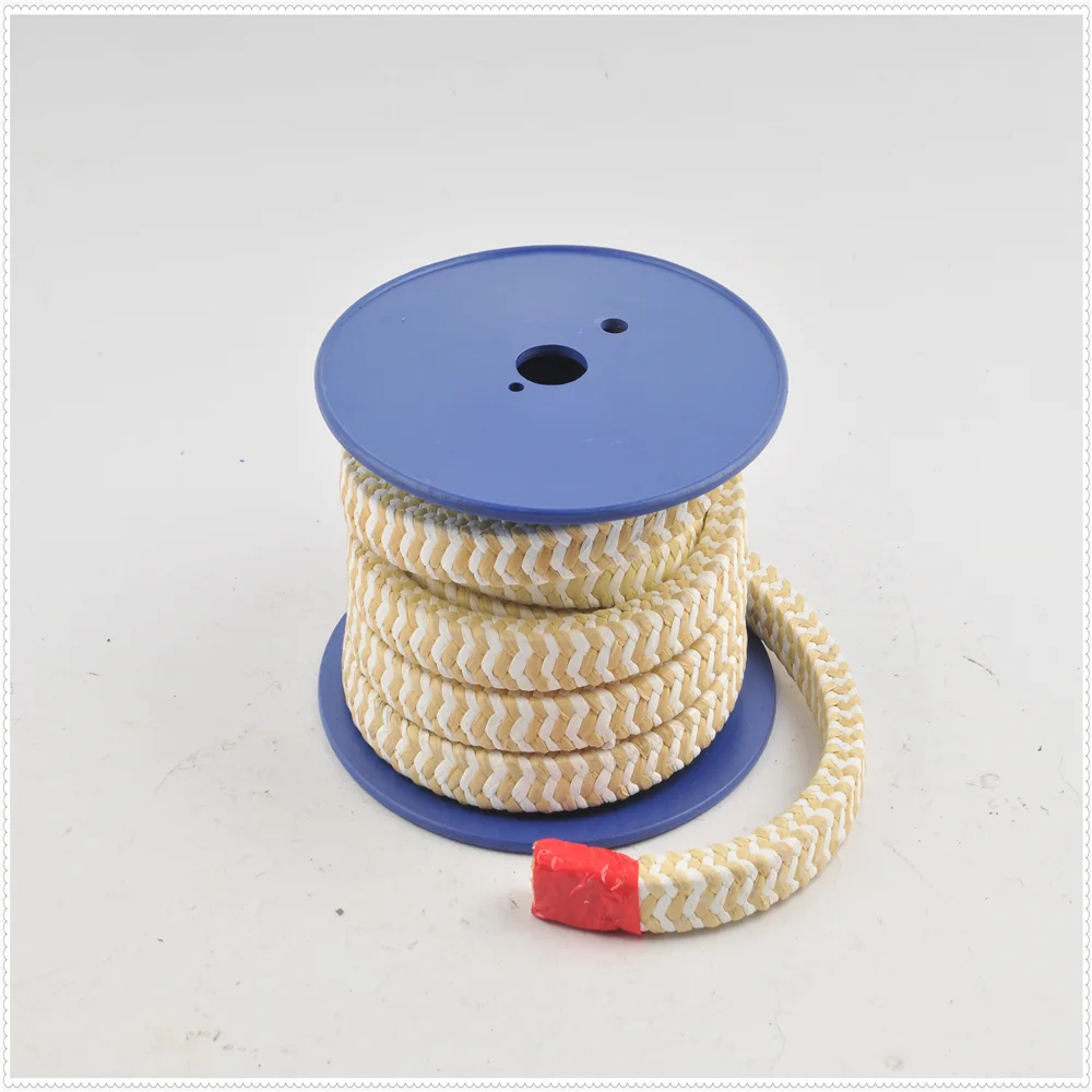 Kevlar  PTFE braided square gland Packing with  aramid in corner