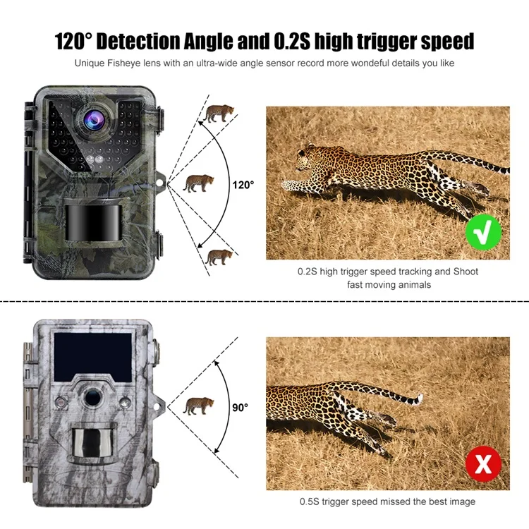 K&F Concept cellular night vision outdoor hunting trail camera mini sd cards infrared single point aa battery