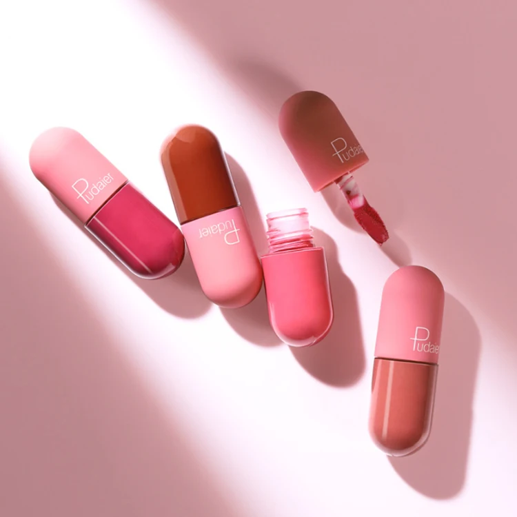 2022  Waterproof Nude Matte Glossy Sexy Red cosmetics Lip Tint Vegan mini pill lipstick sets