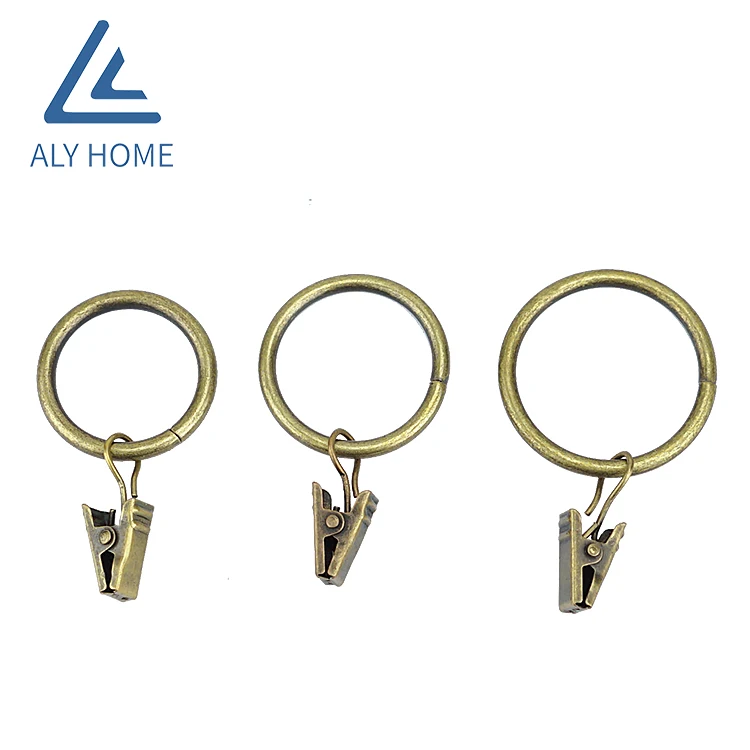 curtain accessories metal eyelet curtain rod ring with clips For Curtain Decor