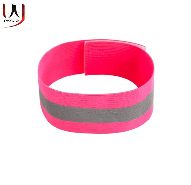 factory wholesale high visibility elastic safety reflective running cycle safely armband wrist band for runners walkers cyclists