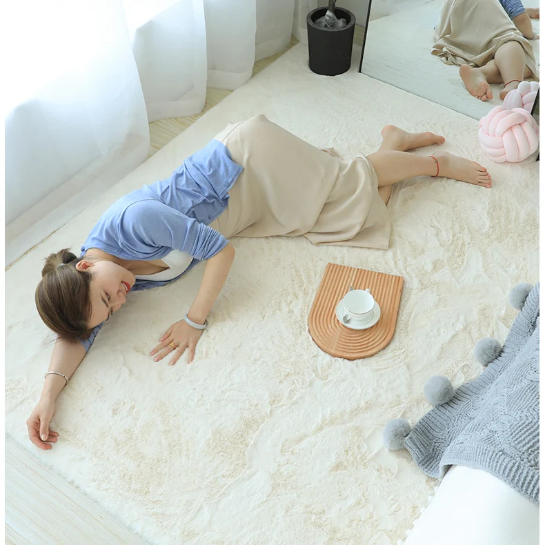 Click Fuzzy Plush Fur Turkey Carpet Factory Manufacturers High Pile Round Rug Rectangle Area Rug For Bedroom