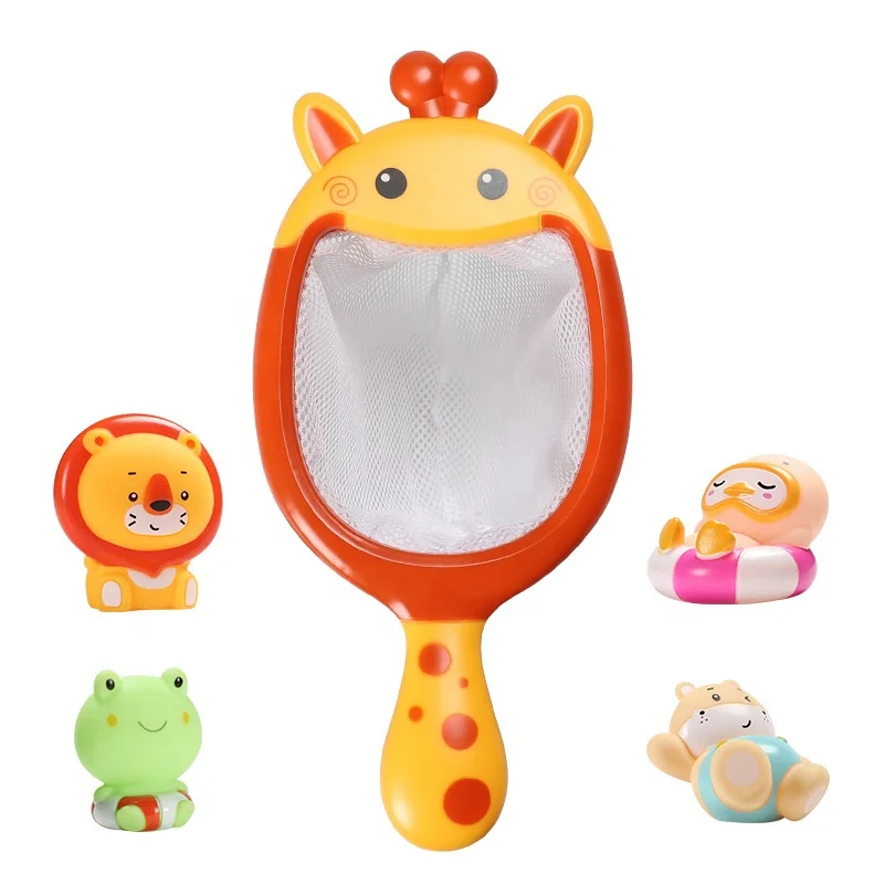 
Giraffe Scoop Net Baby Bath Time Toy with Spray Water Animal 