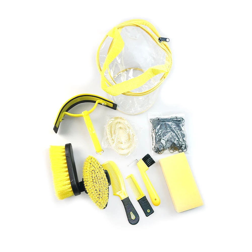 Chinese Factory Horses Body Hair Brush Cleaning Set Equine Products Equine Horse Grooming Kit