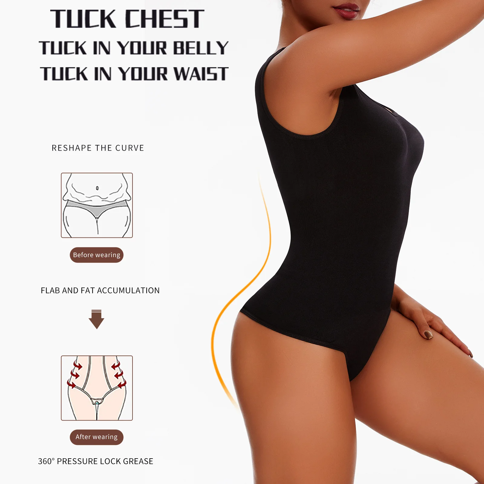 Women Sexy Skinny Shape Wear Wide Shoulder Strap Thong Bottoming Shirt Hip Lifting Stretchy Lady Yoga Jumpsuit