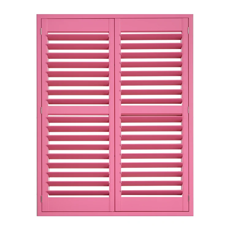Hand-made warm pink wood shutters home perfect match to enhance the value of the room