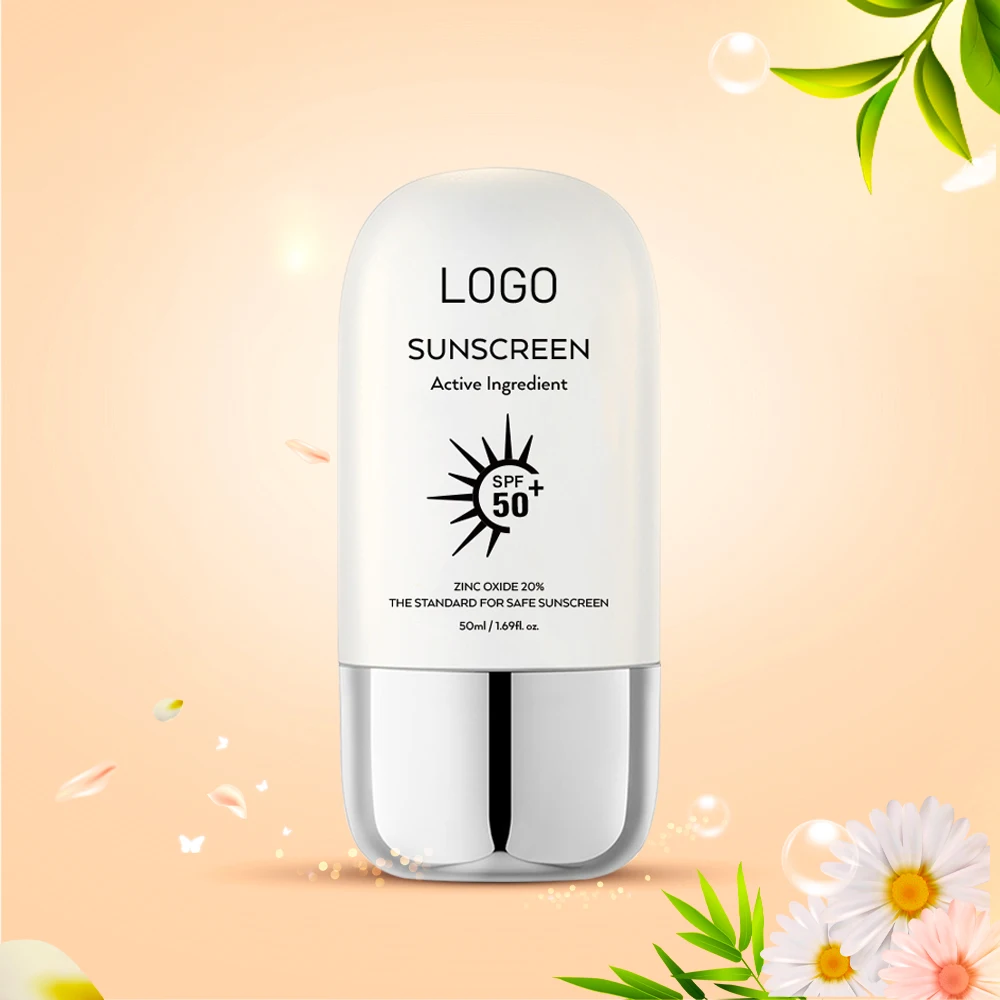 Лидер продаж OEM SPF 50 + активный ингредиент без масла Водонепроницаемая отбеливающая Солнцезащитная защита от солнечных ожогов