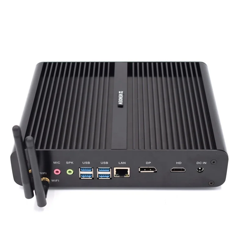 Small Tower computer all in one PC i7 gaming desktop barebone Server Intel Core 6600U micro pc Fanless Mini PC X86 low power 12V