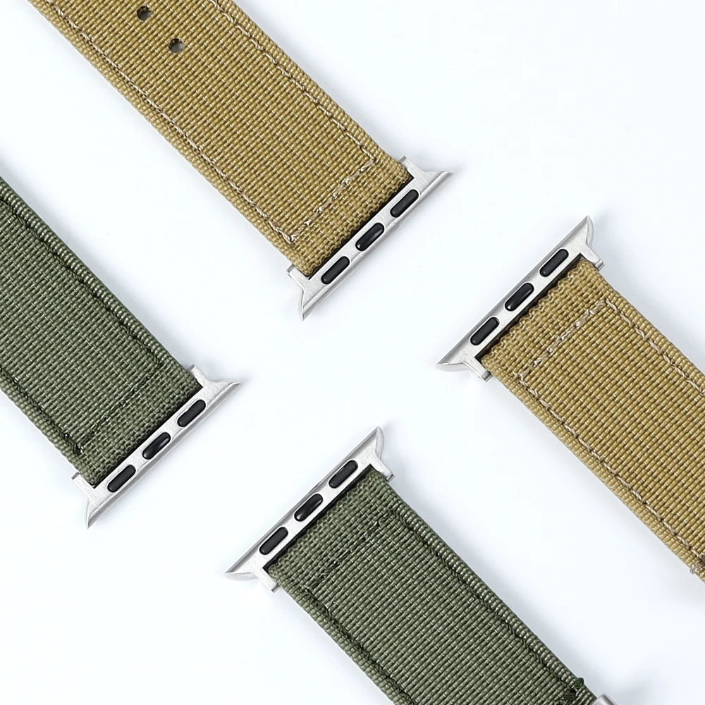 Smart Watch Strap 38 40 42 44mm Nylon Watch Strap Braid Ballistic Fabric Watch Band Ribbed Nylon Strap