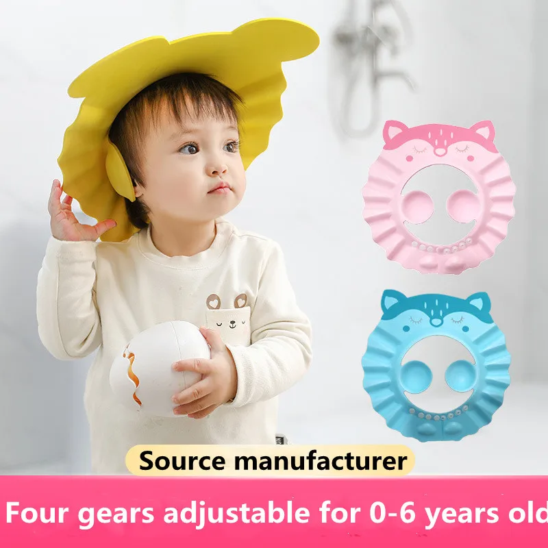 2021 hot sale wholesale EVA Baby shampoo cap waterproof ear protectors bathing  hats for children
