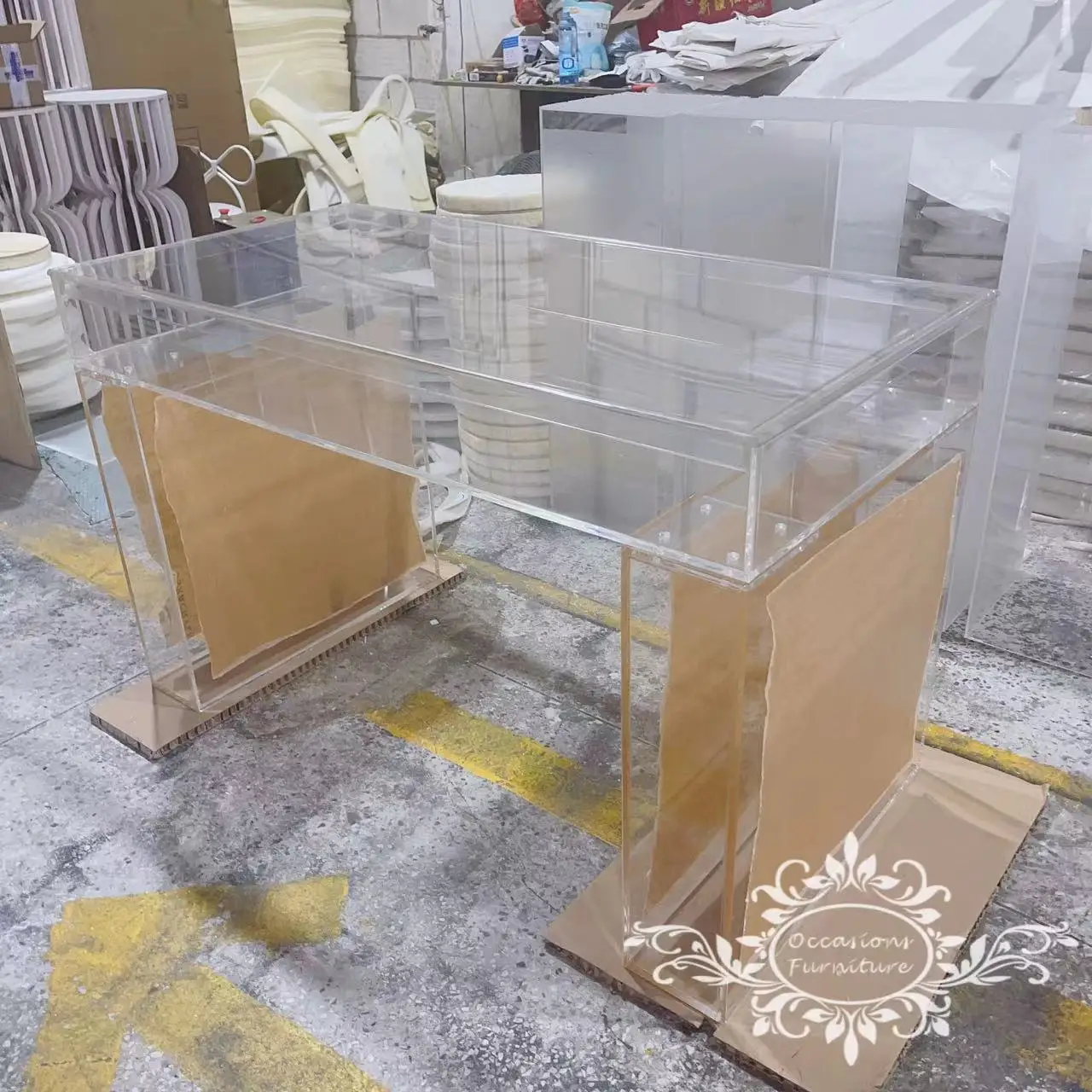 Clear Acrylic Table Rectangle Bride and Groom Tables