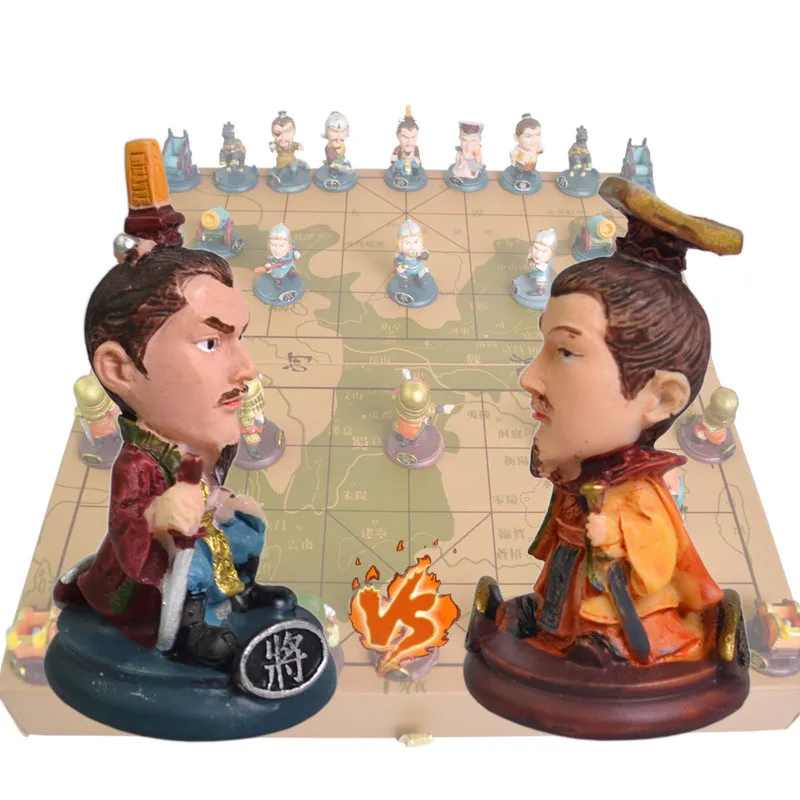 high quality Chinese chess set wooden board Three Kingdoms Chinese Chess Folding Chess Board parent child gift