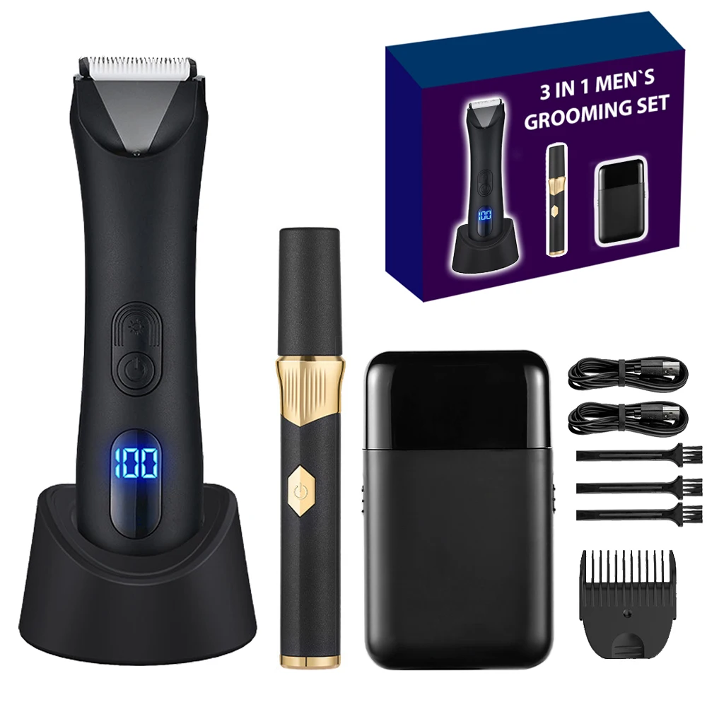 OEM Washable Body Trimmer for Men Hair removal Epilator Shaver Body Groomer Beard Grooming Kit Nose Hair Trimmers