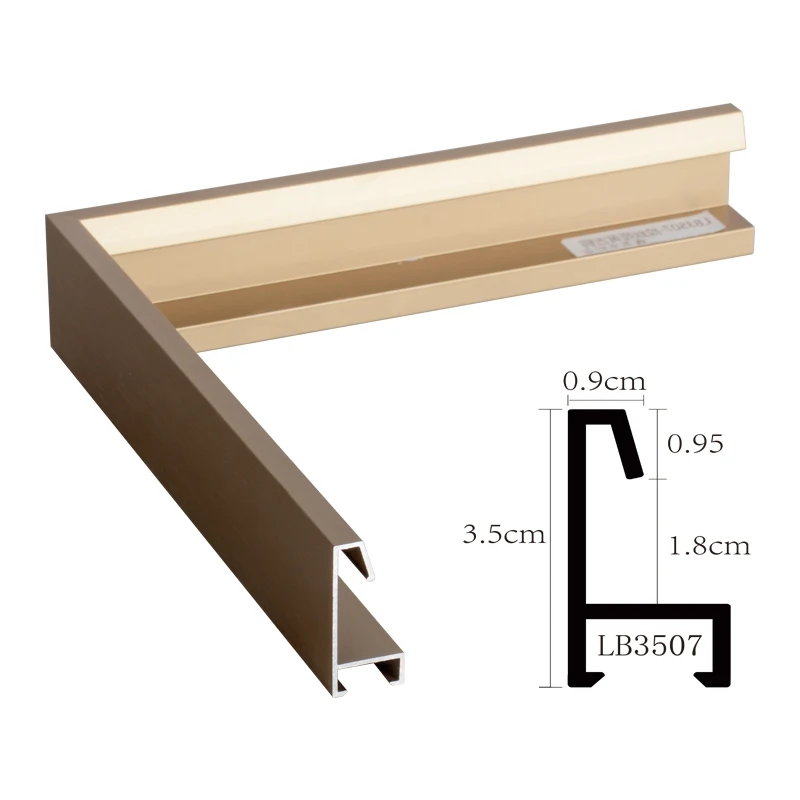 Фабричная Новейшая металлическая фоторамка матовая желтая бронзовая алюминиевая литой алюминиевый профиль
