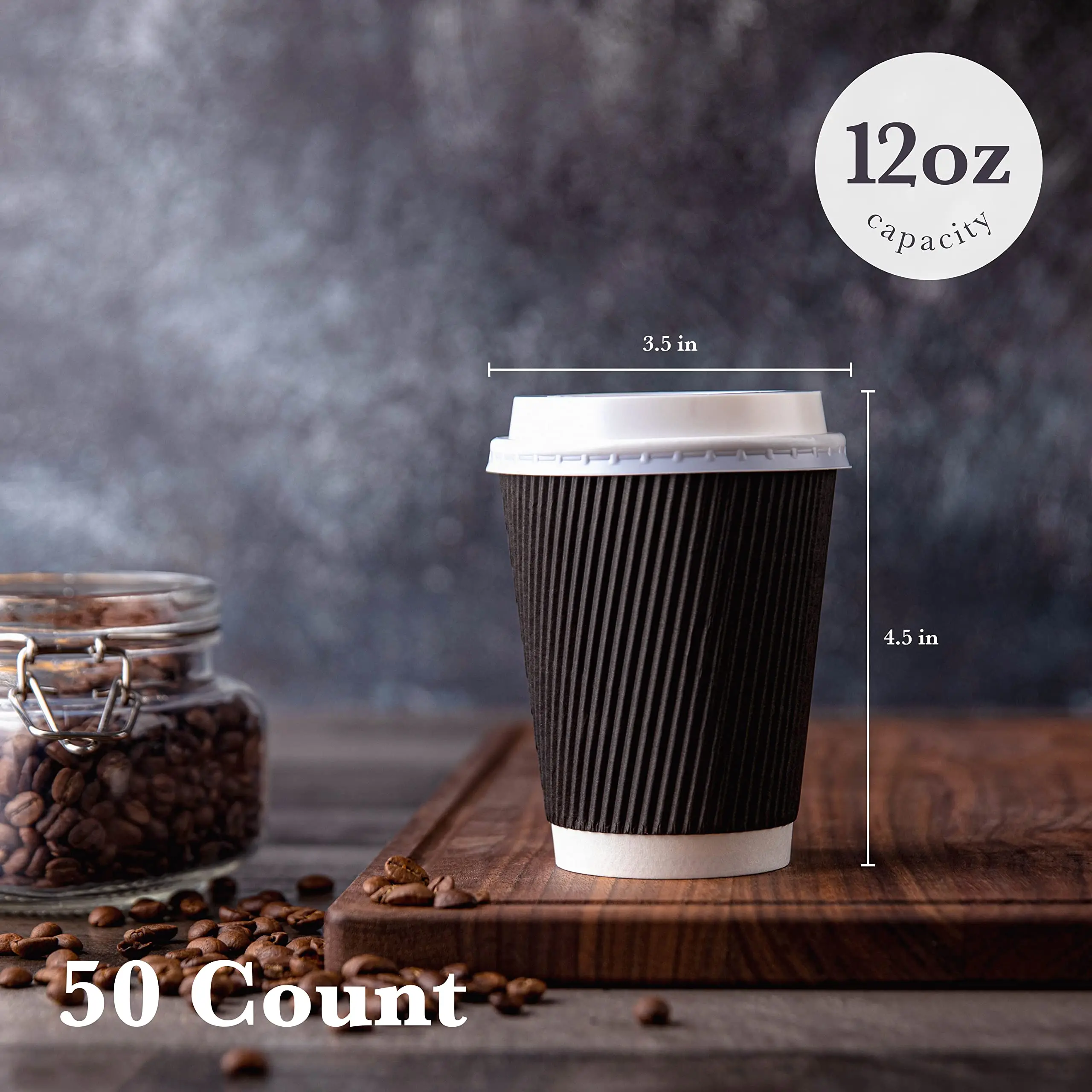 Custom Ripple Wall Cup Logo Printed Disposable Paper arabic Coffee Cups Disposable Hot Coffee Cups