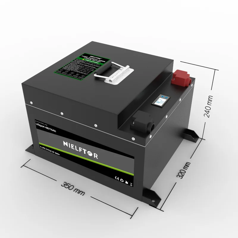 With 48V 76Ah Deep Cycle BMS For RV Golf Cart Backup Power Forklift Lawn Mower Outdoor Picnic  Lifepo4 Lithium Battery