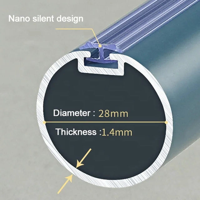 Factory directly 28mm Aluminum Alloy single Double roman rod curtain Accessories black white europe style metal curtain rod pipe