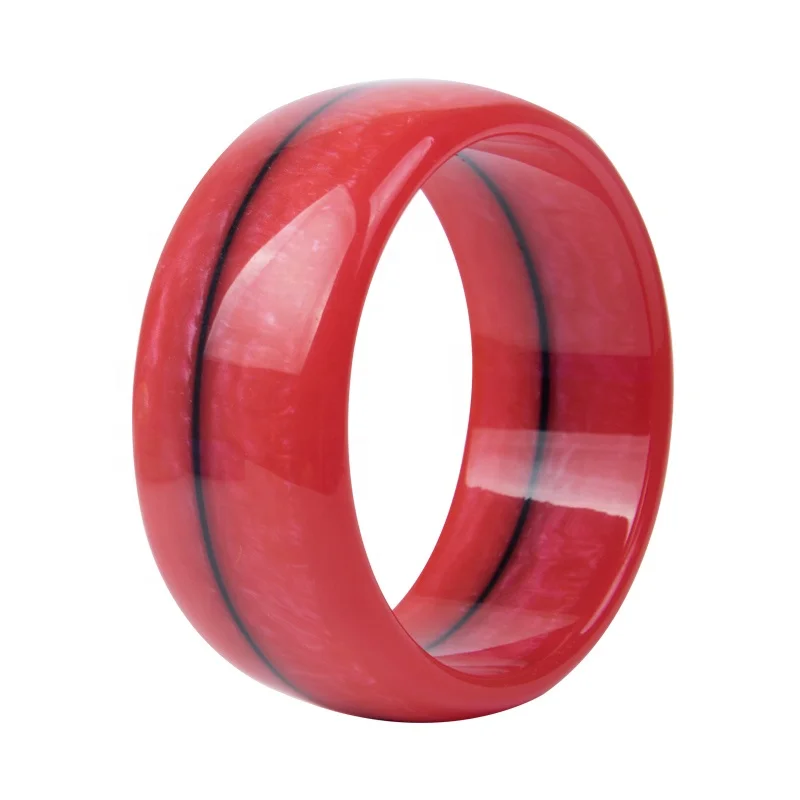 2019 Cheap Price Wholesales Jade Colour Resin Bangle Jewelry Multicolor combination Stripe Wide Bangle Jewelry