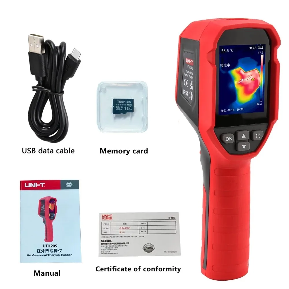 Infrared Thermal Imager UNI-T UTi120S 120x90 Pixel Circuit Industrial Testing Floor Heating Tube Testing  Include 16GB Micro SD