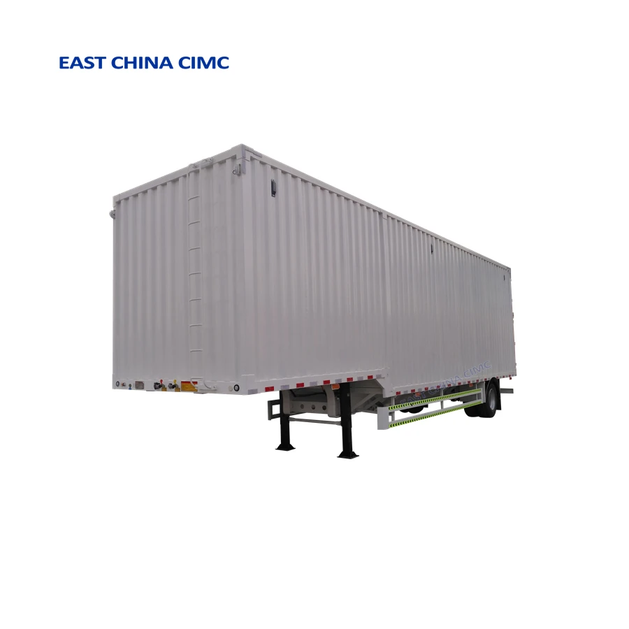 3 Axles 30cbm 45Tons Enclosed Van Box Truck Trailer for Bulk Cargo Transport