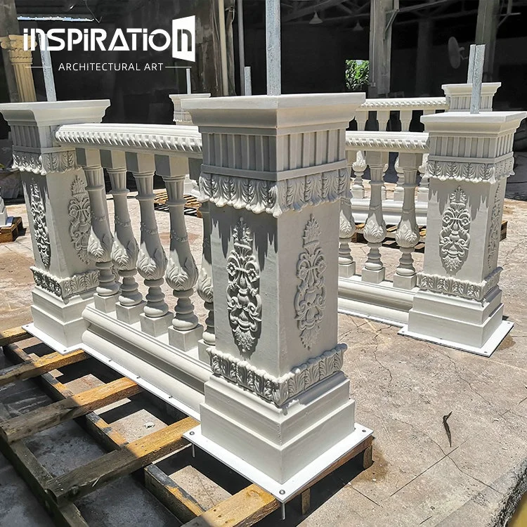 INSpiration GFRC manufacturers customized artificial stone balustrade pillar with cast stone balcony railing