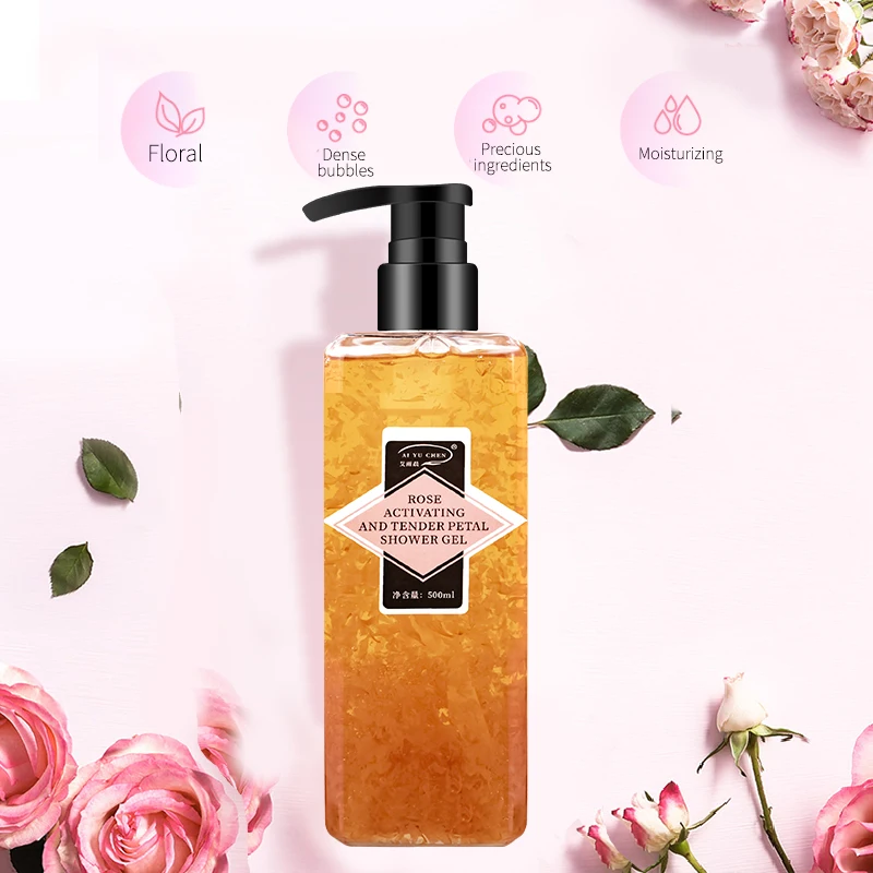 Оптовая продажа, частная марка, органический отбеливающий гель для душа с ароматом розы