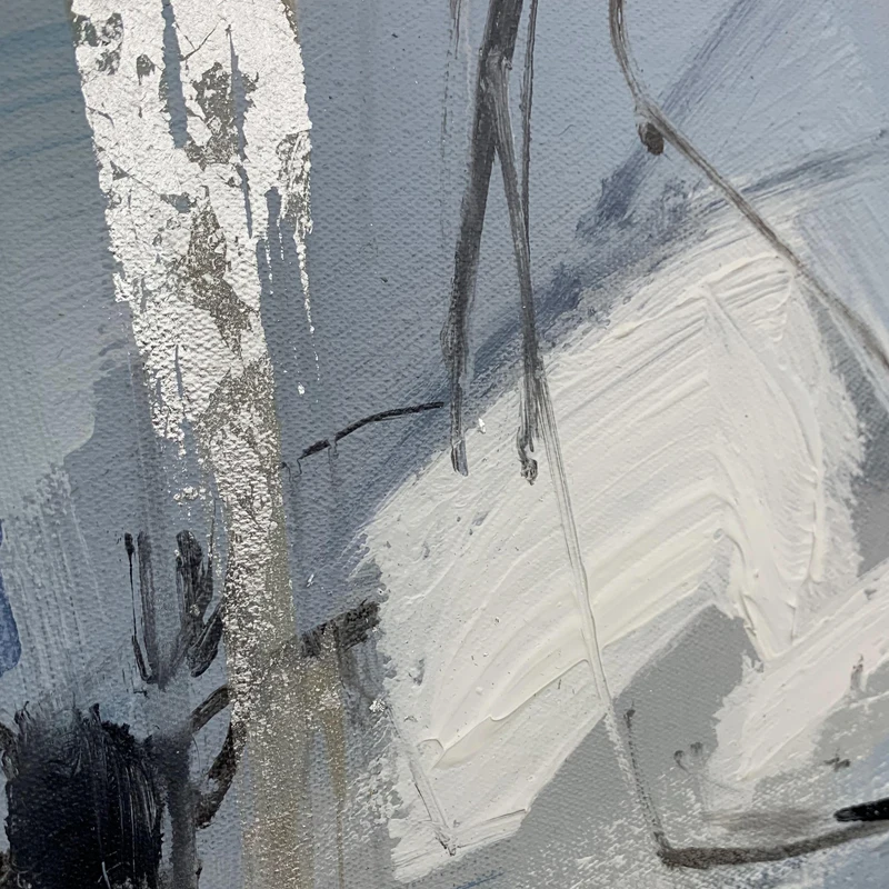 Drop Shipping Handmade Modern Abstract Wall Art Large Silver Painting Canvas for Art Wall Home Decor