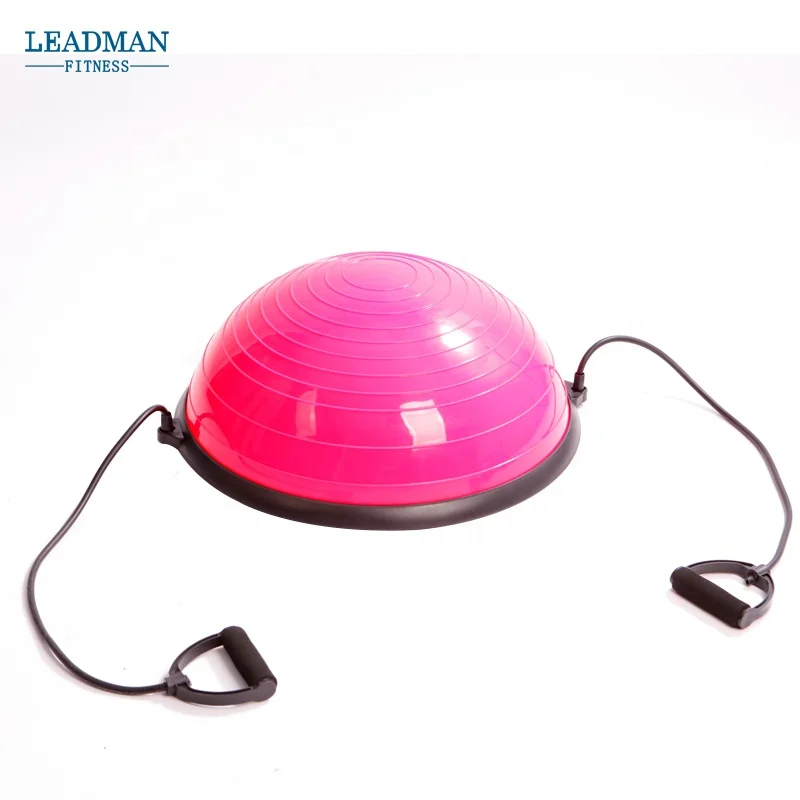gym Half Ball with Resistant Band Yoga Ball Exercise Balance Stability Trainer Bosuing ball for Home Gym Core Training