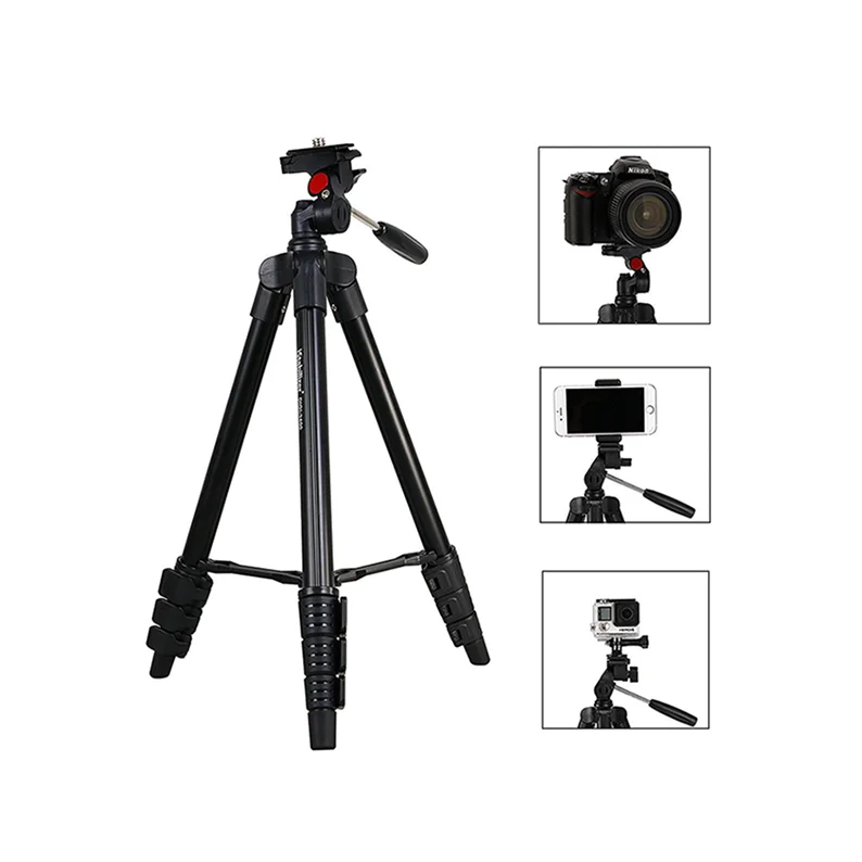 Fotopro Aluminium Metal 3 Way Traveler Video Fluid Head Compact Camera Tripod for DSLR