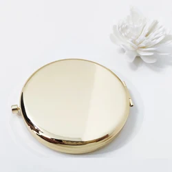 Портативное карманное металлическое зеркало для макияжа на заказ Круглое мини серебристое розовое золото