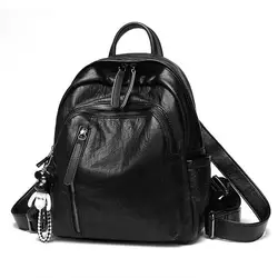 2023 new fashion pure color other women and girls PU leather backpack for daily use
