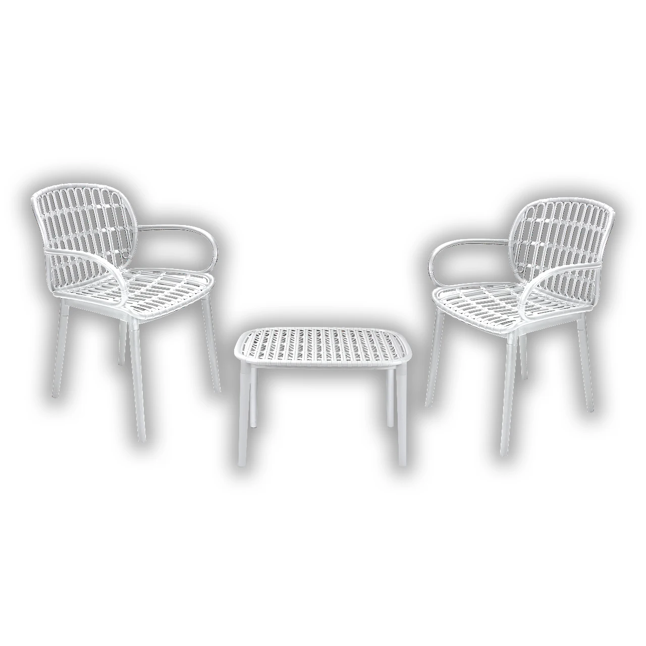 Современный дизайн уличный набор мебели с эффектом бамбука садовый стол/стулья легко очищающий пластиковый металлический каркас для использования на открытом воздухе итальянское