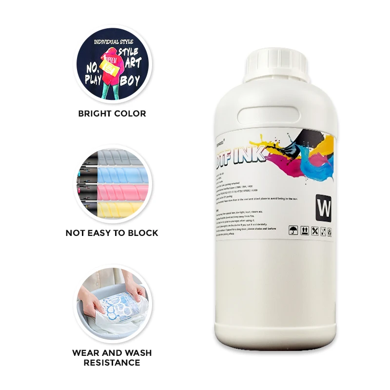 Dtf supplies film powder Eco-friendly waterproof sunproof DTF Ink for white ink printer dtf printer and hot melt powder PET film