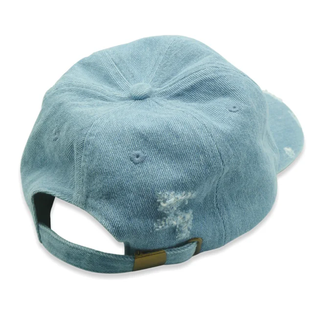 Custom Wash hat jean material baseball cap high quality white 3D embroidery logo sport cap