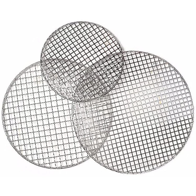 Outdoor Party Bbq Net Round Bbq Grill Net Stainless Steel Barbecue Wire Mesh Net For Roasting Meat