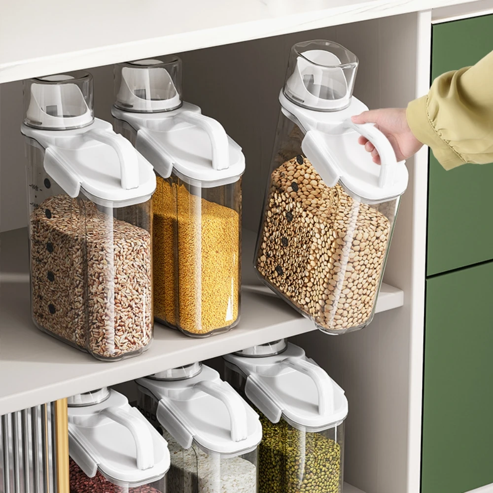 Eco Friendly Plastic Bulk Food Storage Container Grain Transparent Tank Rice Barrel