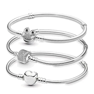 Silver Plated Cute Owl Snake Chain Charm Bracelet Lady DIY Making Bracelet Jewelry