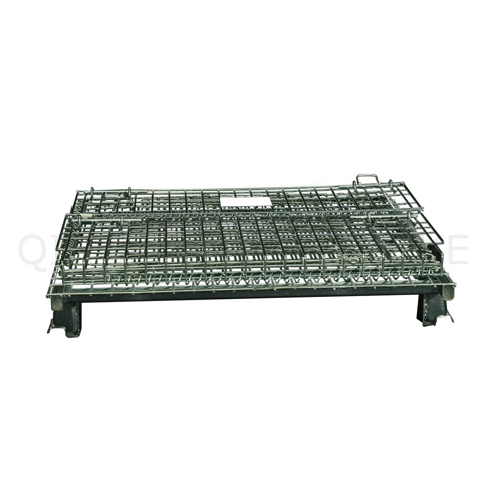 BHK35 stackable Steel Wire Mesh Rolling Cages container For material easy storage with high quality