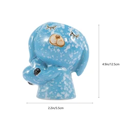 Easter Rabbit Flower Pots Ceramic Blue/Gold Planters Garden Flowerpots Gifts Plant Pot w/ Drainage for or Cactus