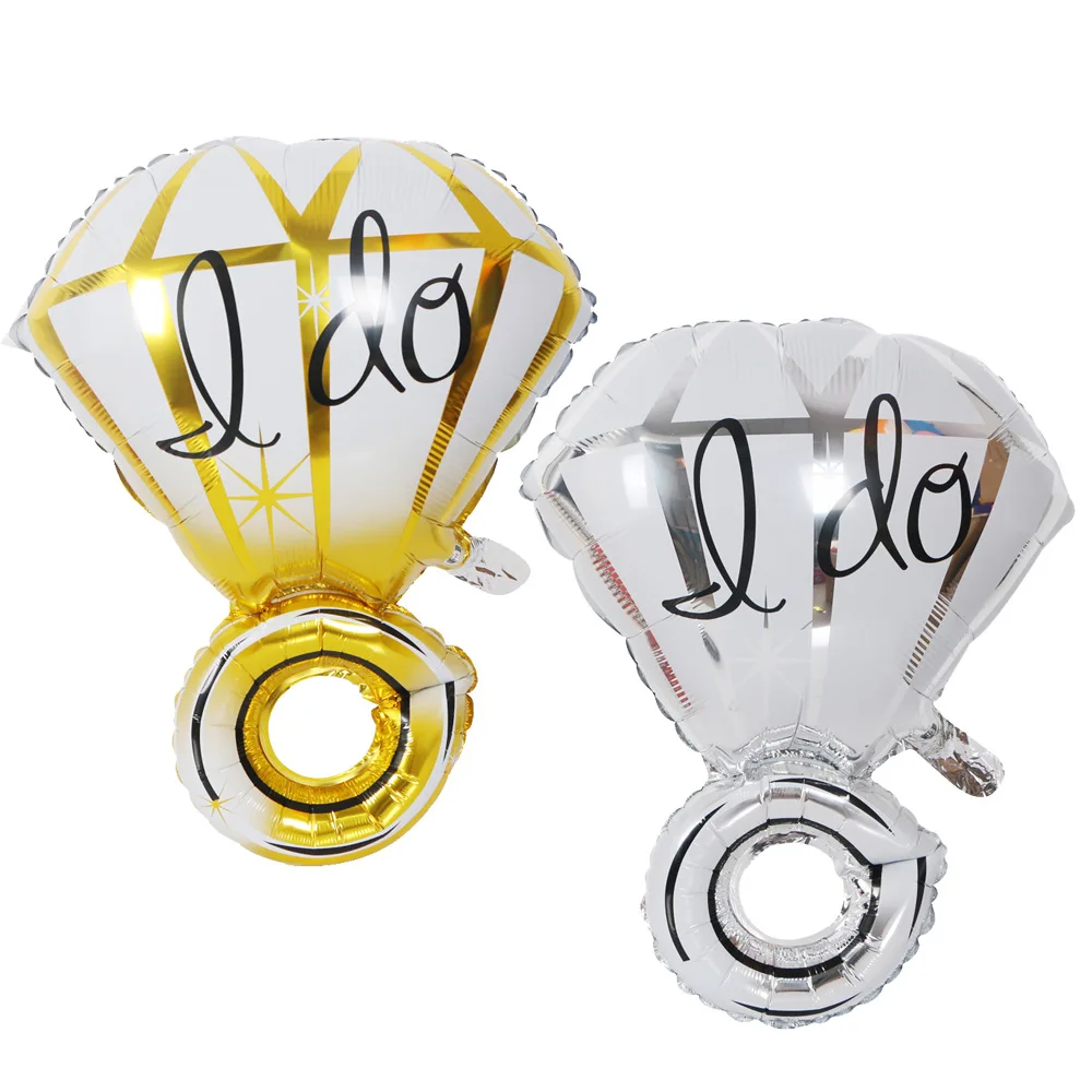 New Diamond Ring Balloons Aluminium Foil Balloon Helium Ball Wedding Valentine Day Engagement New Year Party Decoration Balloon