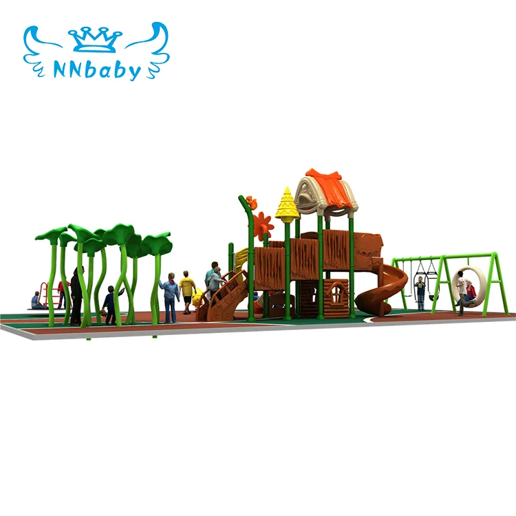 
NNbaby hot cheap plastic wood swing kids play area playsets children outdoor playground equipment for sale 