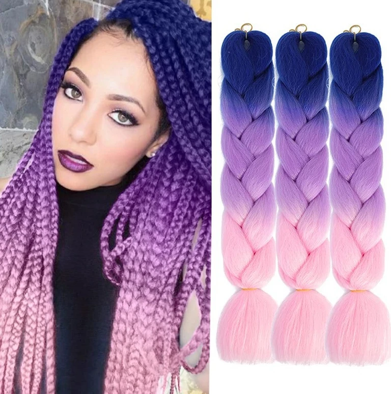 Wholesale Price Jumbo Braid Hair Synthetic Ombre Color Jumbo Twist Crochet Braid