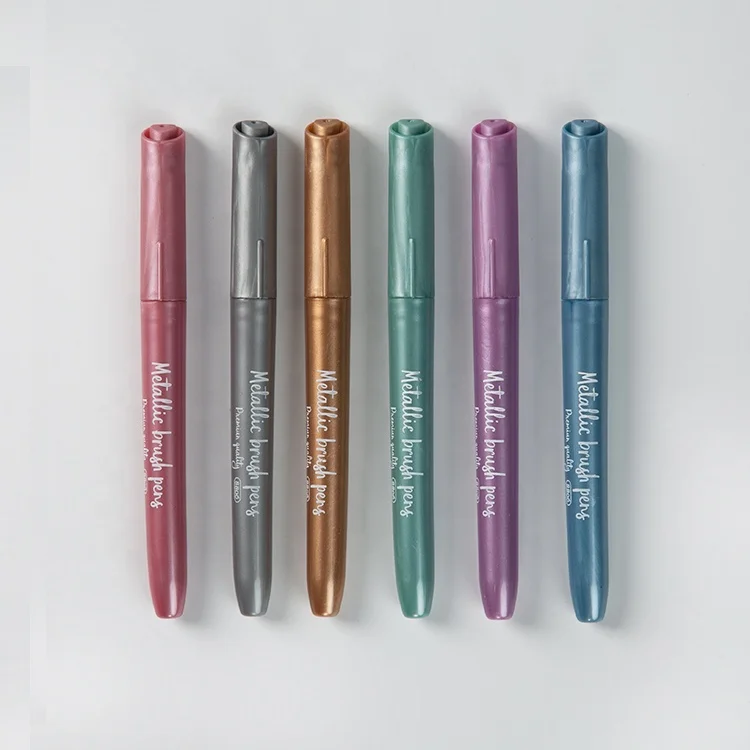 Manufacture multi-color wine Glass window metallic ink Washable marker pens for rock painting