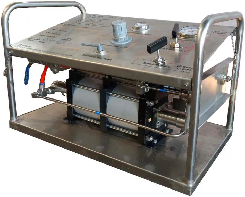 Портативный пневматический усилитель давления воздуха для кислорода