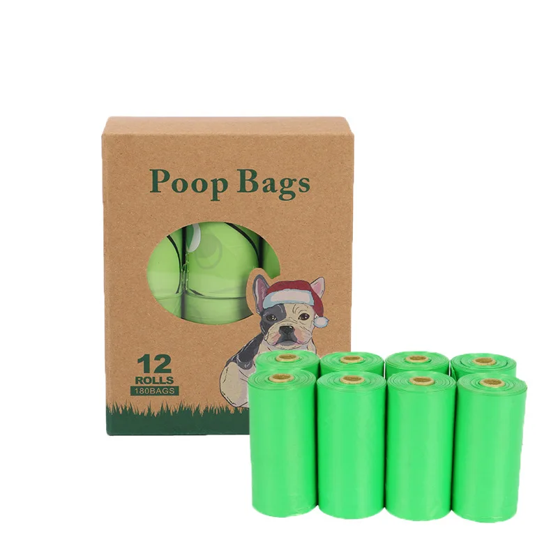 Custom Printed Thick and Biodegradable Compostable Corn Starch Dog Poop Bags Stocked for Cleaning and Hygiene