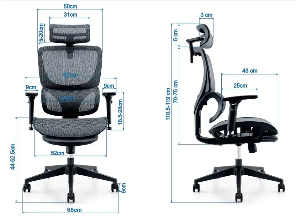Fully Breathable Mesh Ergonomic Chair With Lumbar In Grey Color Frame For Office