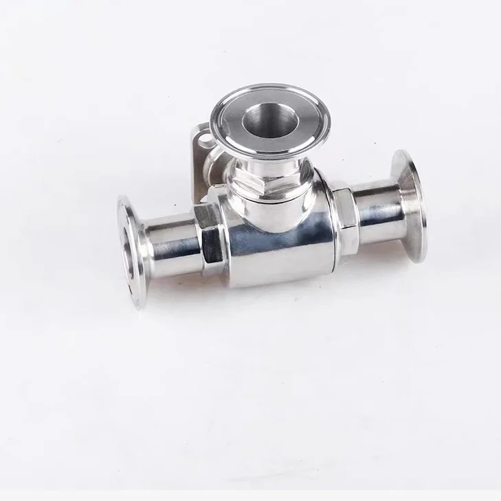 Automatic valve high efficiency ss 304 stainless steel  3 way ferrule clamp sanitary pneumatic ball valve